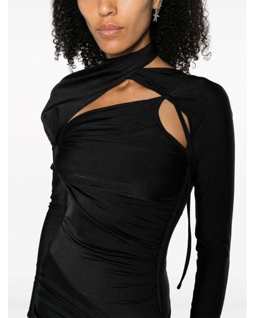 Coperni Black Asymetric Twisted Dress