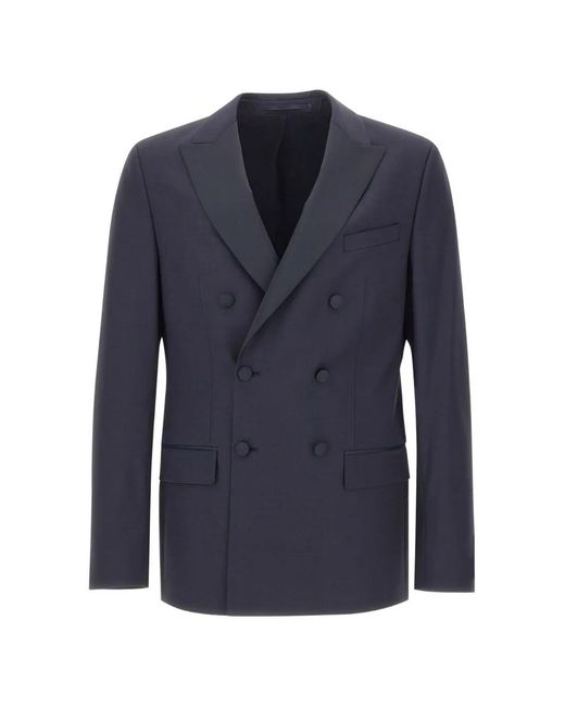 DIGEL Blue Ragg Double-Breasted Blazer for men