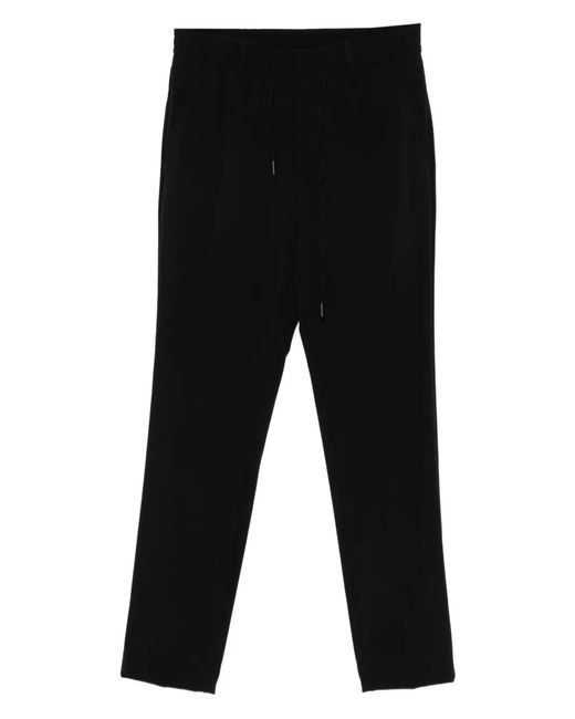 Karl Lagerfeld Black Drawstrings Straight-Leg Trousers for men