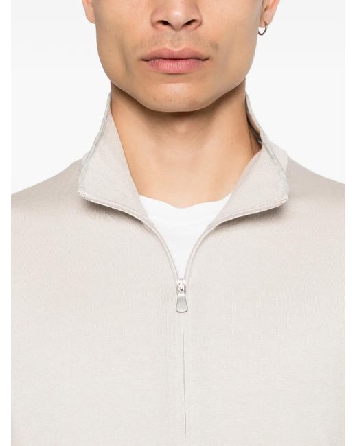 Gran Sasso White Zip Cardigan for men