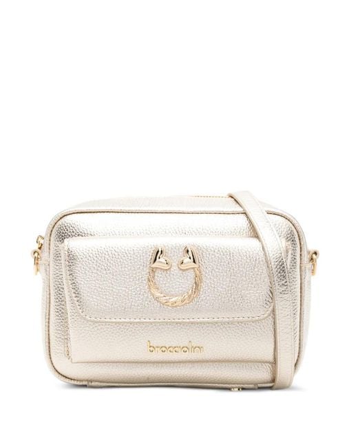 Braccialini Natural Dolly Appliqué Leather Cross Body Bag