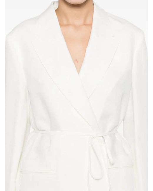 Twinset White Tie-Waist Blazer