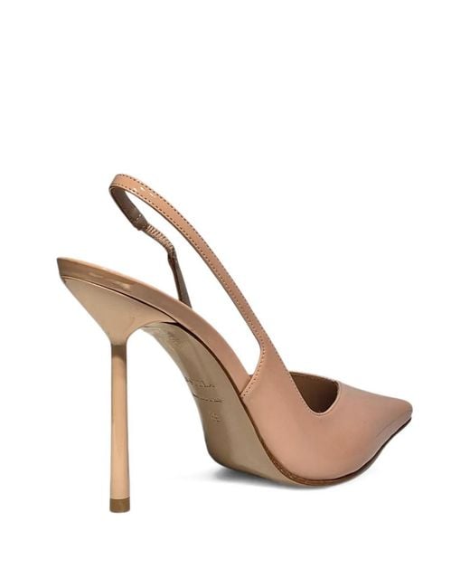 Le Silla White Pointed Sling Back Heeled Pumps