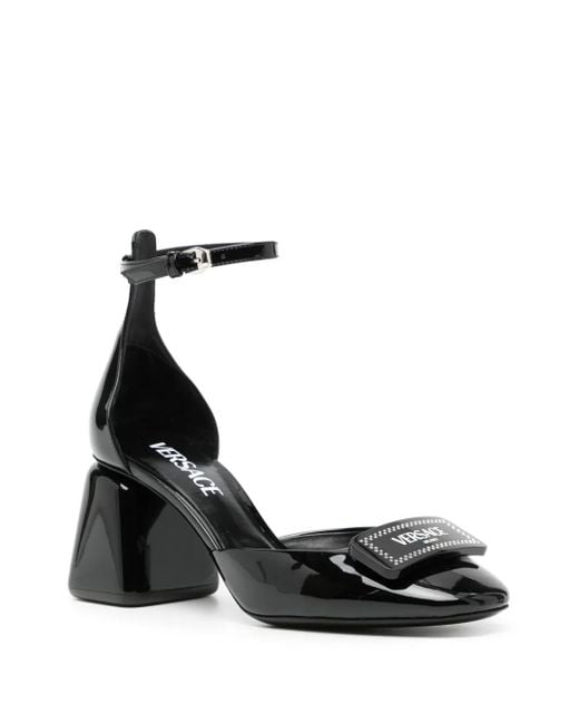 Versace Black Leather 80Mm Pumps