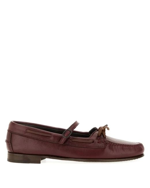 Hereu Brown Buckle Tie Loafers