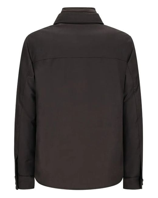 Moorer Black Button-Fastening Flap-Pocket Jacket for men