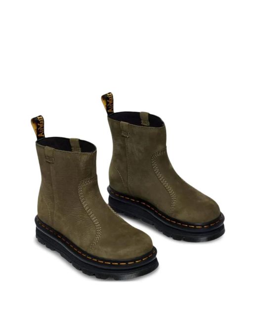 Dr. Martens Green Leather Platform Boots