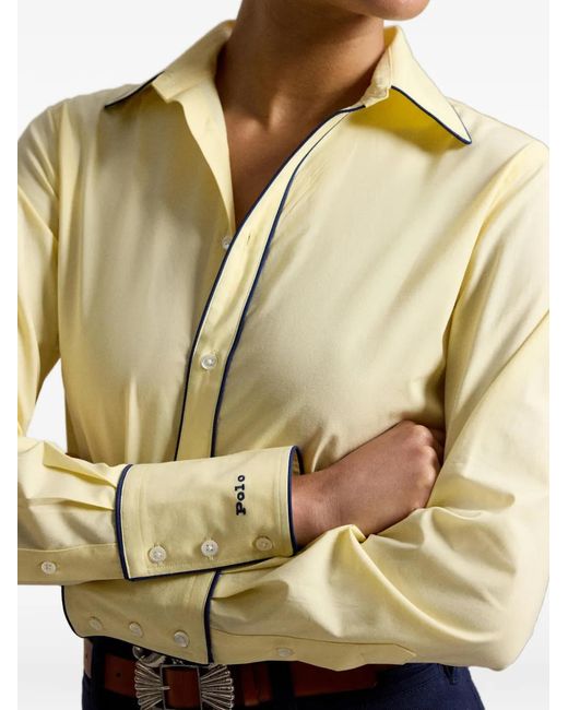 Polo Ralph Lauren Yellow Stretch Slim Fit Cotton Shirt