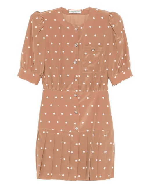 Abito Corto A Pois di Alessandra Rich in Brown