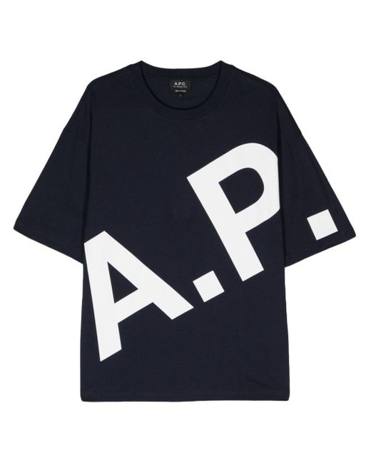 A.P.C. Blue Lisandre T-Shirt aus Baumwolle