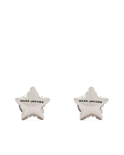Marc Jacobs White The Star Baloon Stud Earrings