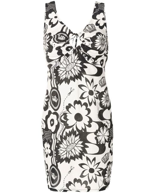 Amir Slama White Floral-Print Mini Dress