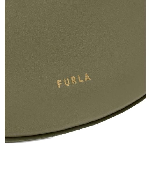 Furla Green Small Moonstone Leather Shoulder Bag