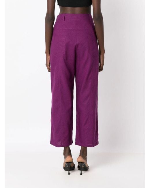 Pantalones capri con botones Olympiah de color Purple