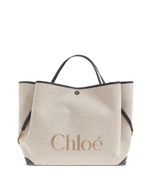 Borsa Tote Clover di Chloé in White