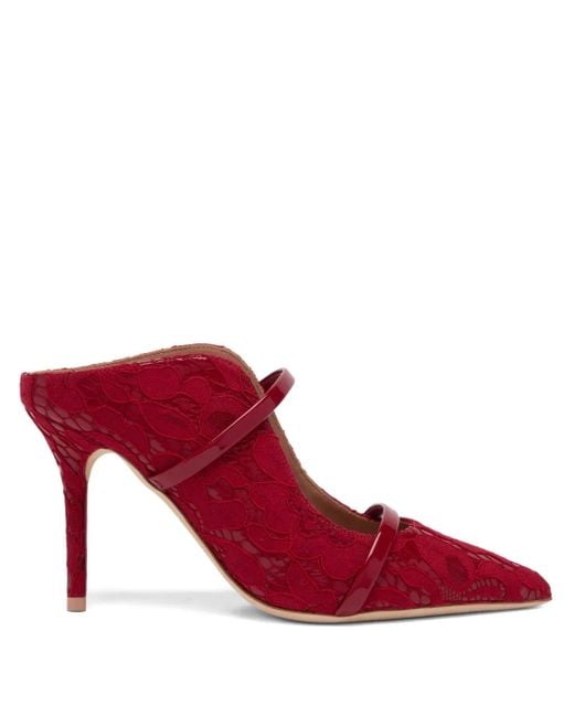Malone Souliers Maureen 85mm レザーミュール Red