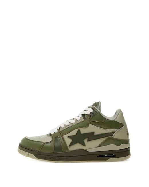 A Bathing Ape Green Clutchsta #1 Star-Patch Sneakers for men