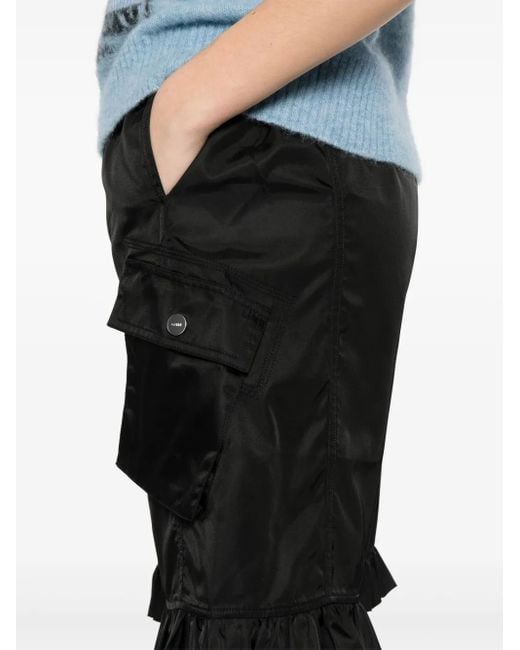 Ganni Black Nylon Shorts