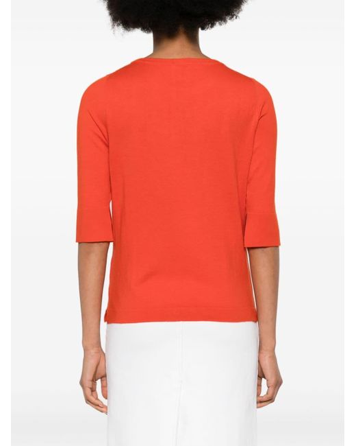 Allude Red Fine-knit Jumper