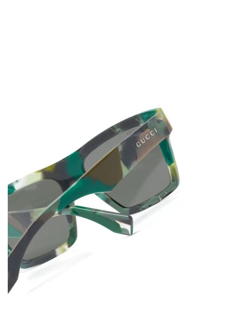 Gucci Gray Tortoiseshell Square-Frame Sunglasses