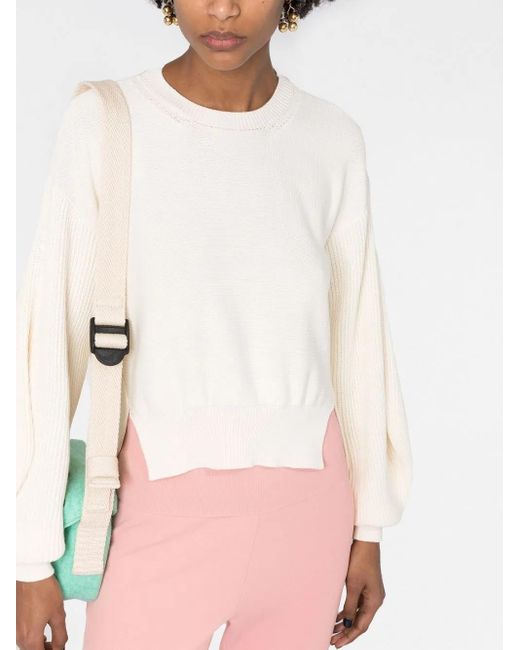 Stella McCartney White Logo-Patch Jumper