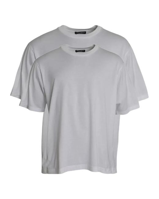 Dolce & Gabbana Gray Short-Sleeve Crew-Neck T-Shirt for men