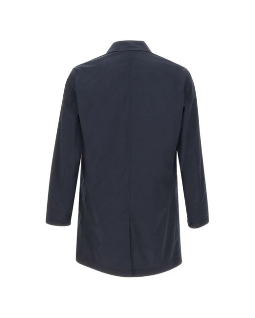 Woolrich Blue Button Front Coat for men