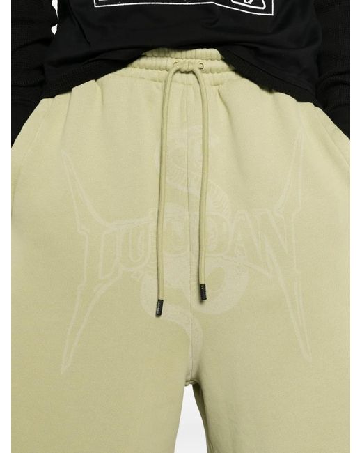 LỰU ĐẠN White Graphic Raw-Hem Shorts for men