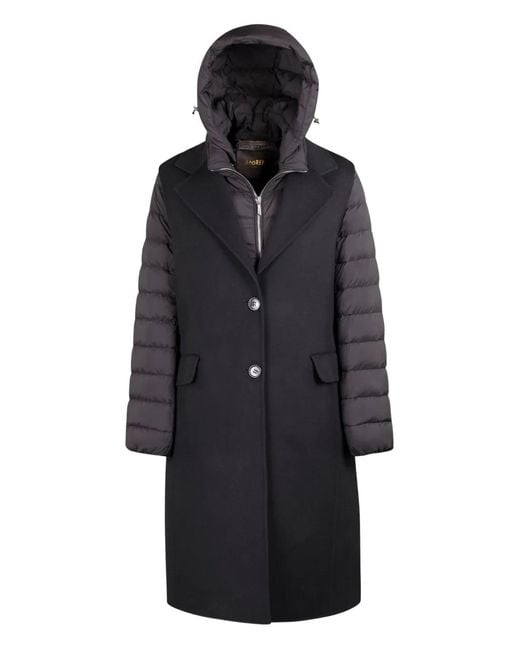 Moorer Blue Jaya-Cwx Hooded Quilted Wool Vest-Coat Set