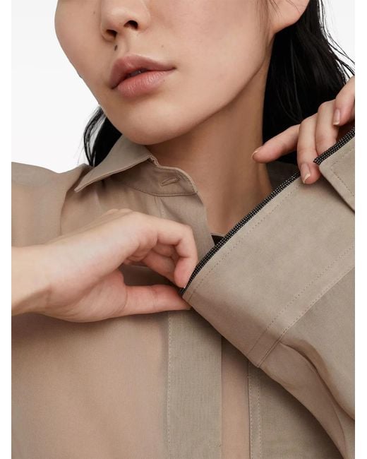 Brunello Cucinelli Natural Patch-Pocket Cotton Shirt