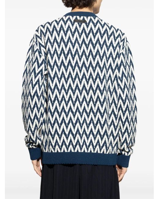 Pull À Motif Zig-Zag Lanvin pour homme en coloris Blue