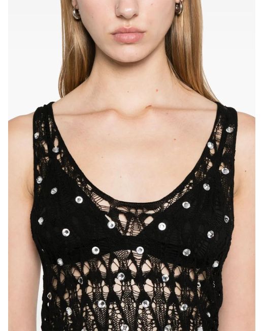 N°21 Black Drop Stitch-Knit Top