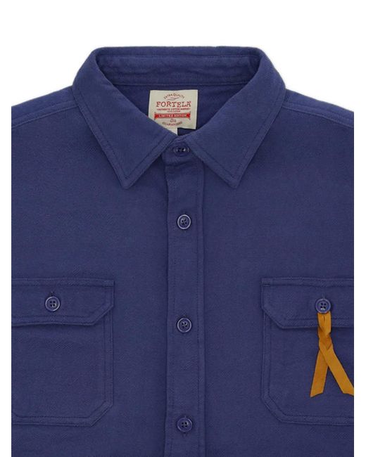 Fortela Blue Mescal Cotton Shirt for men