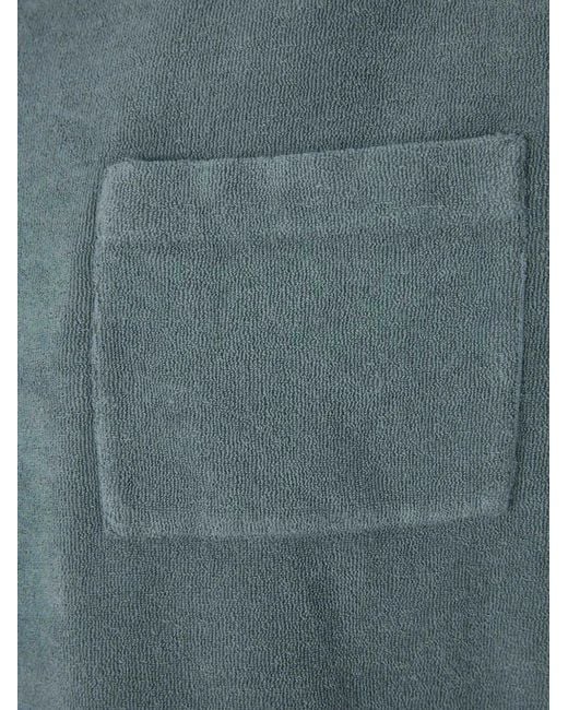 Fedeli Blue Terry-Cloth Shirt for men