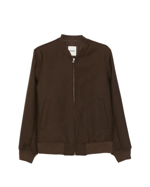 Sandro Brown Zip-Fastening Long-Sleeve Jacket for men