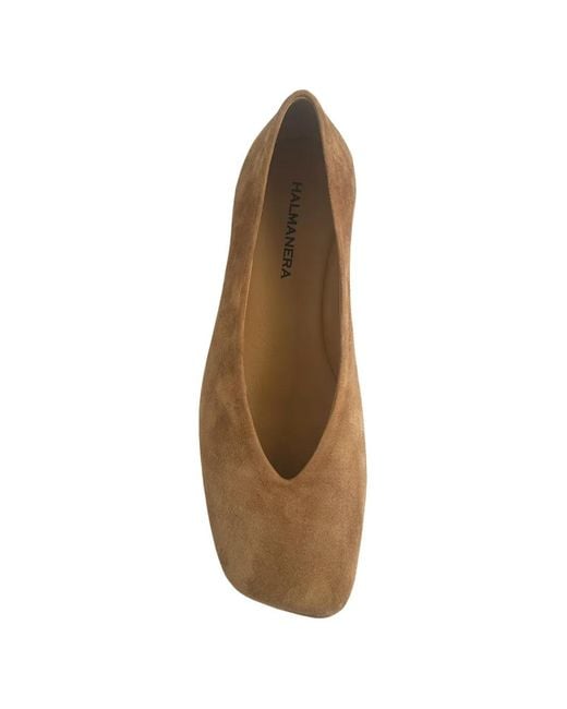 Halmanera Brown Ballerinas Mit Eckiger Kappe