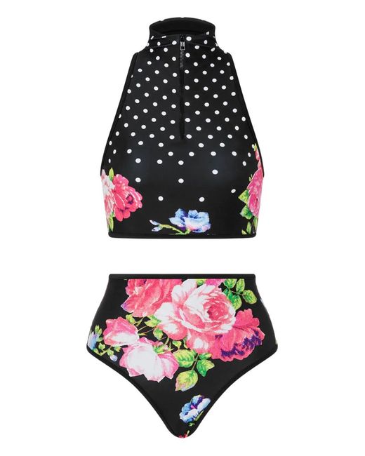Moschino White Printed Lycra Bikini