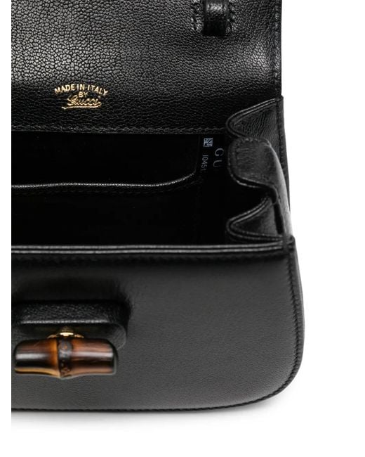 Gucci Black Mini Bamboo 1947 Tote Bag