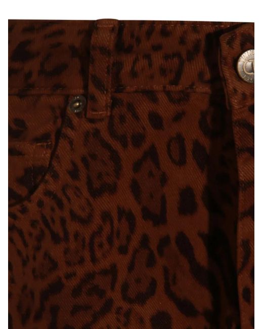 Twinset Brown Leopard Print Trousers