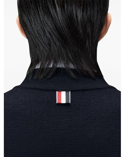 Thom Browne Blue 4-Bar Ottoman Milano-Stitch Bomber Jacket for men