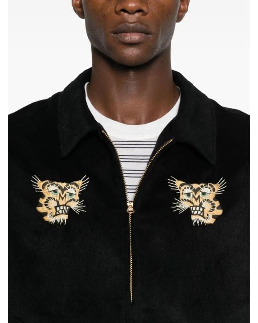 Visvim Black Embroidered Blouson Jacket for men