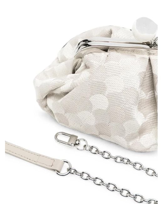 Weekend by Maxmara White Pasticcino Jacquard-Knit Shoulder Bag