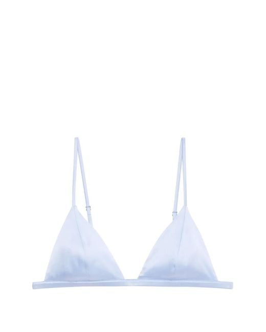 Fleur du Mal White Luxe Triangle Bra
