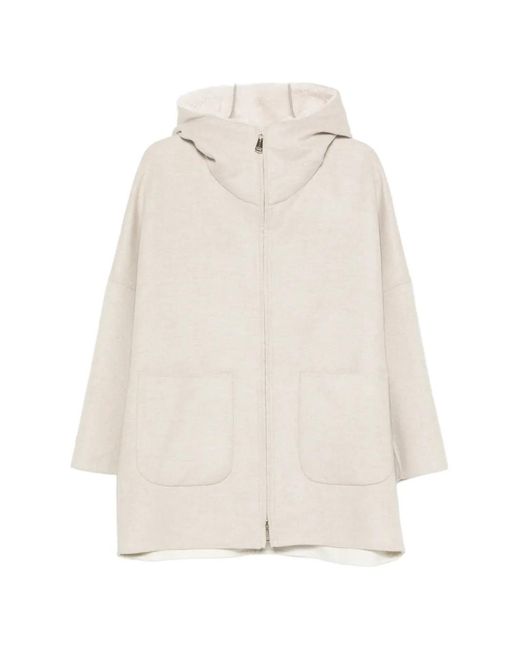 Manzoni 24 White Hooded Patch-Pocket Jacket