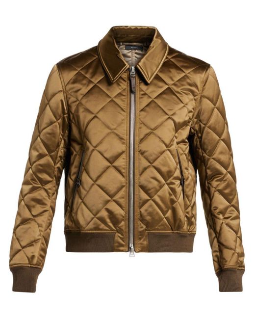 メンズ Tom Ford キルティング ボンバージャケット Brown