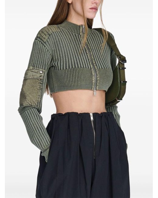 Dion Lee Green Cropped-Pullover
