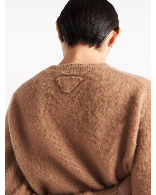 Prada Brown Kaschmirpullover Mit Rundem Ausschnitt