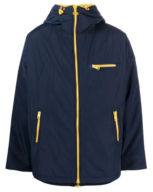 DIESEL Blue Hooded Logo-Print Jacket for men