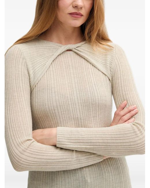 INTROPIA Natural Twisted Ribbed Sweater