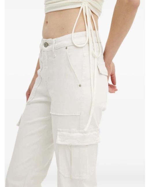 Guess White Cargohose mit geradem Bein